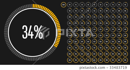 Set of circle percentage diagrams from 0 to 100 Set of circle percentage diagrams from 0 to 100 33483719