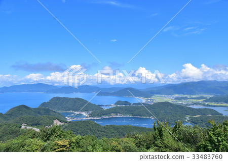 A view towards Mihamacho from Mikata five lakes summit park 33483760