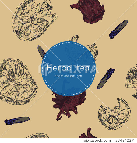dried herbal thai tea , seamless pattern 33484227