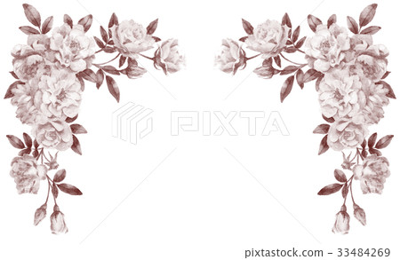 Top frame material of rose rose sepia 33484269
