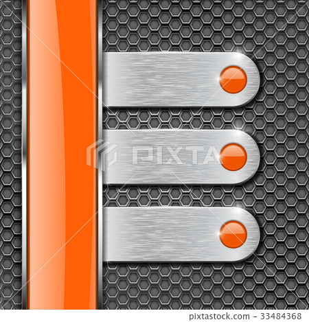 Orange glass stripe and metal plates on perforated 33484368