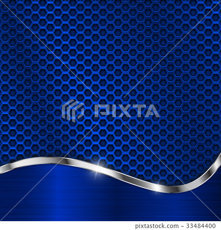 Blue metal background. Perforation and chrome Blue metal background. Perforation and chrome 33484400