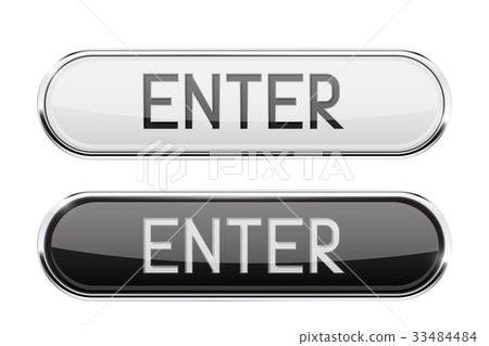 Black and white oval ENTER glass buttons Black and white oval ENTER glass buttons 33484484