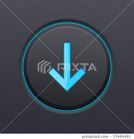 DOWN black button with blue arrow DOWN black button with blue arrow 33484491