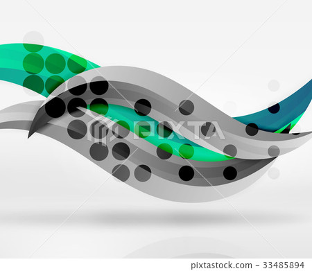 Vector colorful wave lines in white and grey 3d Vector colorful wave lines in white and grey 3d 33485894