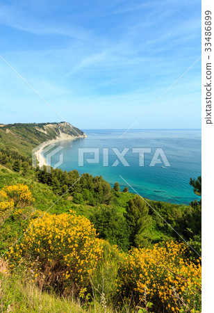 Summer Adriatic sea Mezzavalle beach Summer Adriatic sea Mezzavalle beach 33486899