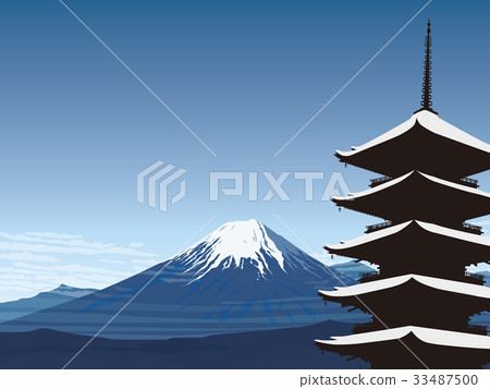 Fuji and the five-storied pagoda 33487500