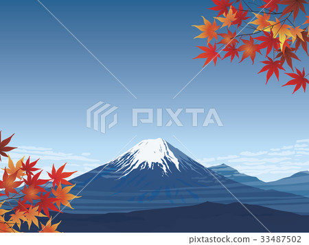Fuji and autumn leaves 33487502