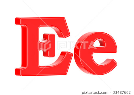 English red letter E with serifs, 3D rendering 33487662