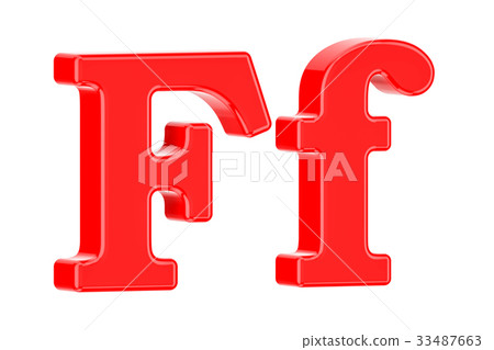 English red letter F with serifs, 3D rendering 33487663