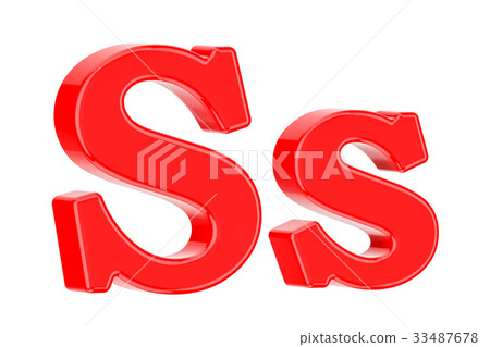 English red letter S with serifs, 3D rendering 33487678