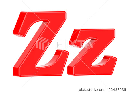 English red letter Z with serifs, 3D rendering 33487686