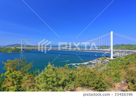 Shimotsui Seto Ohashi Bridge seen from Washuzan 33488396