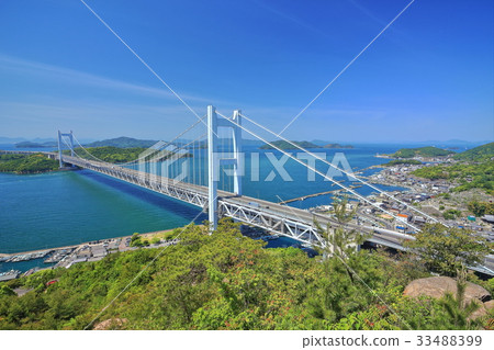 Shimotsui Seto Ohashi Bridge seen from Washuzan 33488399