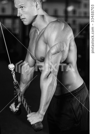 Brutal caucasian handsome fitness men on diet training triceps g Brutal caucasian handsome fitness men on diet training triceps g 33488703