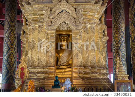 Buddha statue in Thai temple Buddha statue in Thai temple 33490021