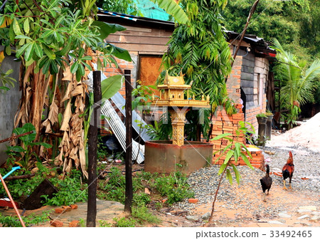 Chicken and houses 33492465