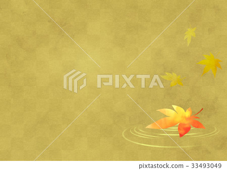 Autumn leaves on the water (gold) 33493049