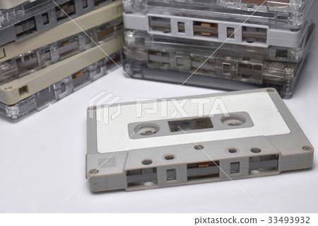 Vintage cassette tape stacked vertical. 33493932