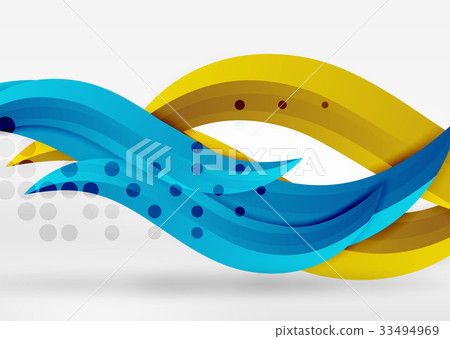 Vector colorful wave lines in white and grey 3d Vector colorful wave lines in white and grey 3d 33494969