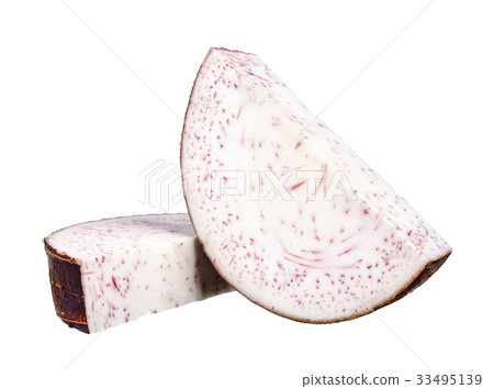 Slice of Taro isolated on white background Slice of Taro isolated on white background 33495139