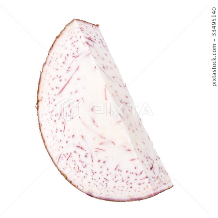 Slice of Taro isolated on white background Slice of Taro isolated on white background 33495140