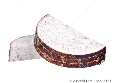 Slice of Taro isolated on white background Slice of Taro isolated on white background 33495141