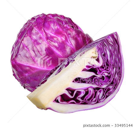 Red cabbage isolated on the white background Red cabbage isolated on the white background 33495144