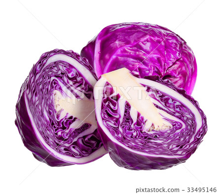 Red cabbage isolated on the white background Red cabbage isolated on the white background 33495146