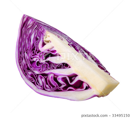 Slice of red cabbage isolated on white Slice of red cabbage isolated on white 33495150