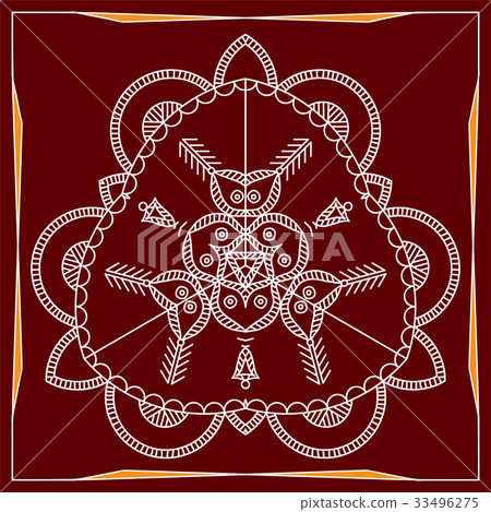 Folk, Tribal Design, Motif, Wall Painting Folk, Tribal Design, Motif, Wall Painting 33496275