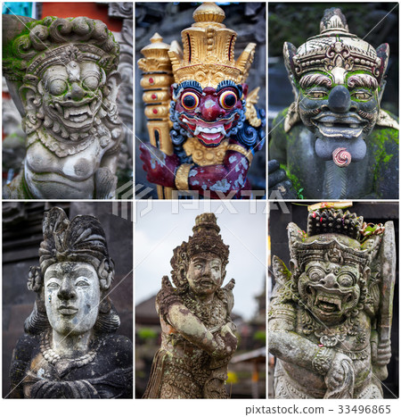 Set. Ancient Traditional Indonesian statues 33496865
