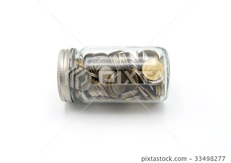 Saving money concept of collecting coins 33498277