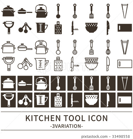 Kitchen tools icon set 33498558