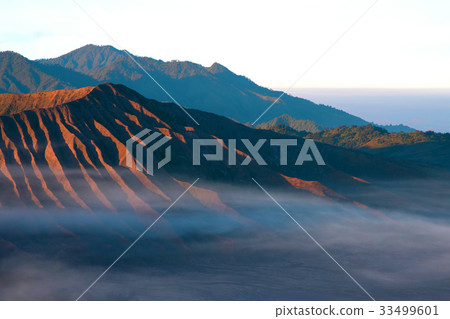 Part of Mt Bromo volcano during sunrise, Indonesia 33499601