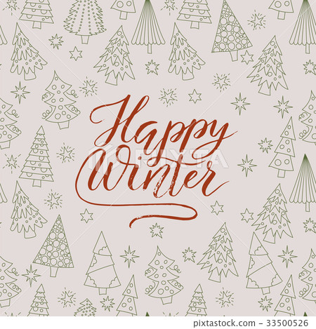 Vector Christmas card with hand lettering. - Stock Illustration ...