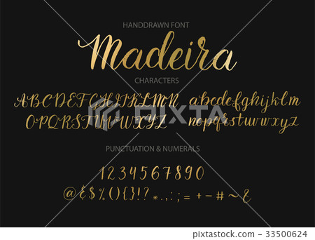 Handdrawn Vector Script font.  Brush style texture 33500624