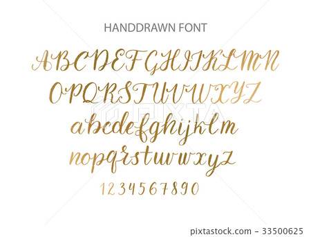 Handdrawn Vector Script font. Brush style texture Handdrawn Vector Script font. Brush style texture 33500625