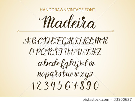 Handdrawn Vector Script font.  Brush style texture 33500627