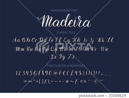 Handdrawn Vector Script font.  Brush style texture 33500629
