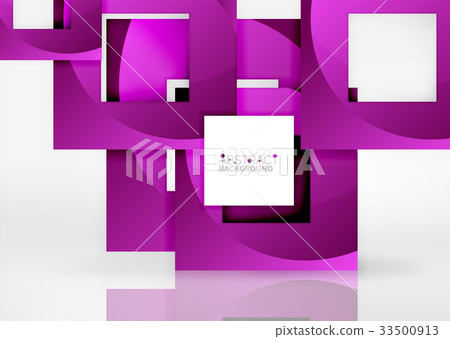 Squares geometric object in light 3d space 33500913