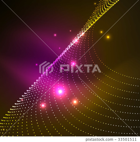 3D illuminated wave of glowing particles 33501511