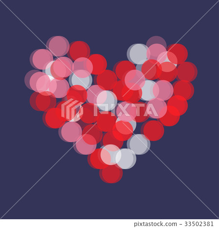 Bokeh lights in a heart shape isolated vector imitation illustration.  33502381