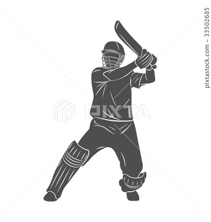 Abstract batsman playing cricket 33502685