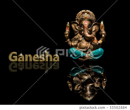 God of Ganesha on a black background God of Ganesha on a black background 33502884