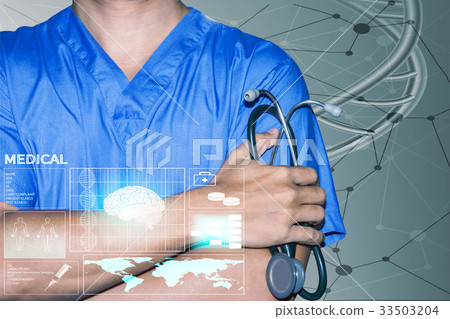 doctor hold stethoscope 33503204