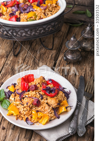 Creole Jambalaya with chicken and sausage 33503532