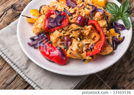 Delicious Creole Jambalaya with chickene Delicious Creole Jambalaya with chickene 33503536