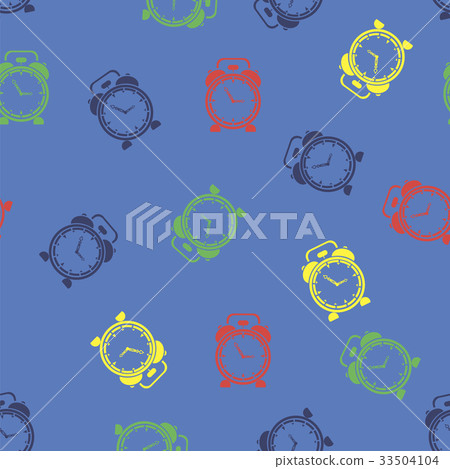 Vector Colorful Clock Icon Seamless Pattern - Stock Illustration ...