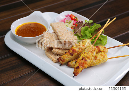Chicken Satay or  Sate Ayam with Peanut Sauce 33504165
